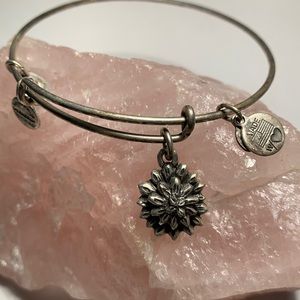 Alex and Ani silver flower bracelet